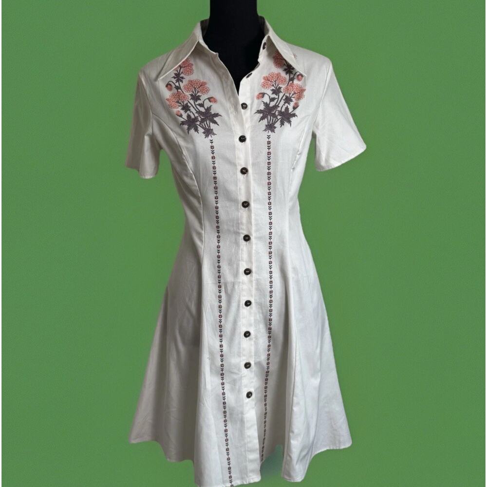 Boozelele Cotton Collared Fit And Flare Dress | Western Rock-a-billy | Retro